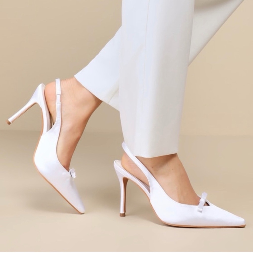LULUS | Elegant White Slingback Heels